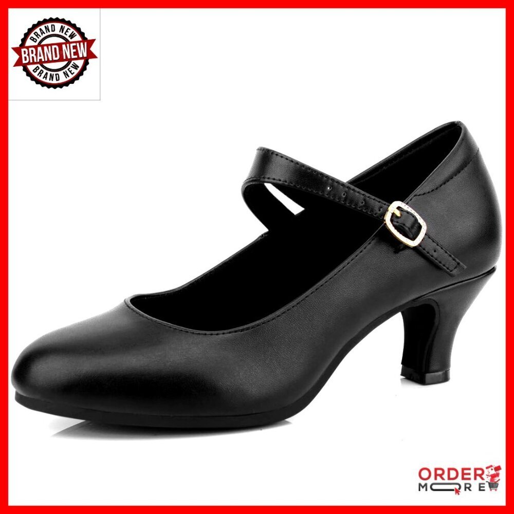 Women's Ankle Strap Dance Heels 2.2 Inch Character Shoes Ballroom Pumps